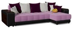 Диван угловой Дубай Simpl Еврокнижка Фиолетовый/Черный Smart