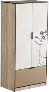 Шкаф распашной с ящиком Маша и Медведь Loft Smart