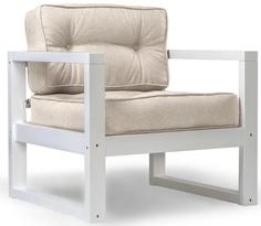 Кресло Астер белый рогожка сосна Smart