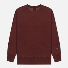 Мужская толстовка Champion Reverse Weave Garment Dyed & Acid Wash Crew Neck, цвет бордовый