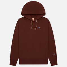 Мужская толстовка Champion Reverse Weave C Logo Hoodie Custom Fit, цвет бордовый