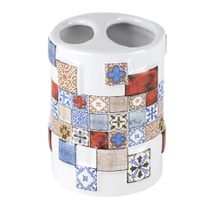 Стаканы для ванной стакан для зубных щёток PRIMANOVA LILY керамика мультиколор