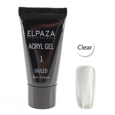 Elpaza, Акрил-гель для моделирования ногтей Clear, 30 мл