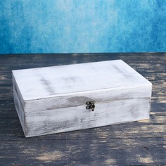 Подарочный ящик 34×21.5×10.5 см деревянный 3 отдела, с закрывающейся крышкой, состаренный Дарим Красиво