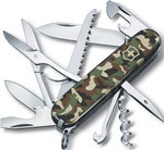 Нож перочинный Victorinox Huntsman 91 мм 15 функций зелёный камуфляж