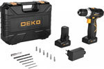 Аккумуляторная дрель-шуруповерт Deko GCD20DU3 в коробке, 1*2 А·ч, черно-желтый ДЕКО