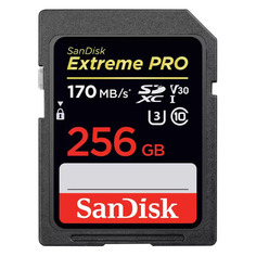 Карта памяти SDXC UHS-I U3 Sandisk Extreme Pro 256 ГБ, 170 МБ/с, Class 10, SDSDXXY-256G-GN4IN, 1 шт.
