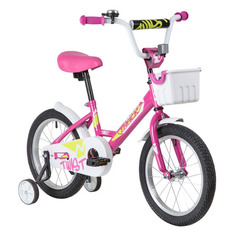 Велосипед NOVATRACK Twist (2020), городской (детский), колеса 16", розовый, 10.5кг [161twist.pn20]