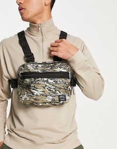 Нагрудная сумка с камуфляжно-тигровым принтом WeSC-Серый