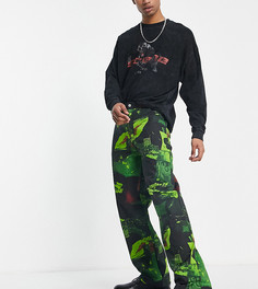 Свободные брюки в стиле 90-х с заниженной талией и абстрактным принтом COLLUSION-Разноцветный