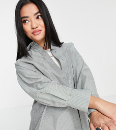 Зеленая oversized-рубашка в полоску из поплина Topshop-Зеленый цвет