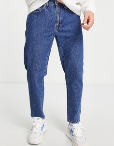 Синие винтажные джинсы из органического хлопка свободного кроя укороченной длины Selected Homme Chris-Голубой