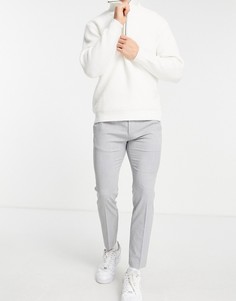 Серые строгие брюки с эластичным поясом Topman-Серый