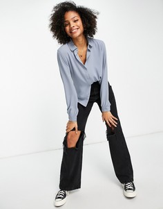 Бледно-синяя блузка с длинными рукавами JDY-Голубой