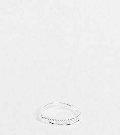 Кольцо из стерлингового серебра с витым перекрестным дизайном ASOS DESIGN Curve-Серебристый