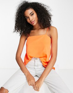 Оранжевая атласная удлиненная майка River Island-Оранжевый цвет