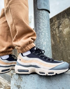 Кроссовки черного и светло-бежевого цветов Nike Air Max 95 Ess-Светло-бежевый цвет