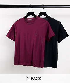 Набор из 2 футболок черного и бордового цветов Emporio Armani Bodywear-Разноцветный