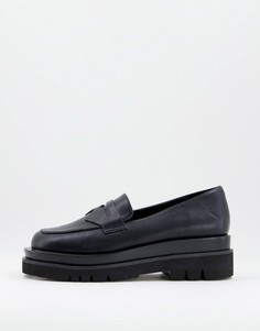 Черные лоферы на массивной подошве с квадратным носком Public Desire Man Jaxon-Черный цвет