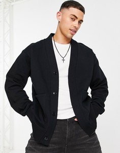 Черный кардиган с накладными карманами Topman-Черный цвет