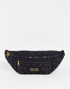 Черная стеганая сумка-кошелек на пояс Versace Jeans Couture-Черный цвет