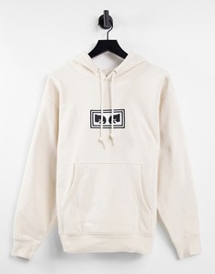 Светлый худи с логотипом-глазами Obey-Белый