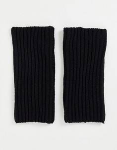 Черные перчатки в рубчик Urbancode-Черный цвет