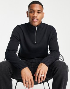 Темно-синий джемпер на короткой молнии Only & Sons