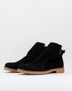 Черные замшевые ботинки с пряжкой Bolongaro Trevor-Черный цвет