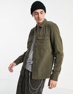 Зеленая рубашка AllSaints Spotter-Зеленый цвет