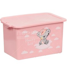 Ящик для игрушек 15 л, с крышкой, нежно-розовый, Berossi, Mommy love, АС 49163000
