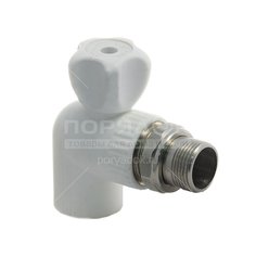 Кран полипропиленовый для радиатора Kalde Q25 угловой 3/4", 25 мм