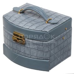 Шкатулка-кейс дек. для украшений и косметики 15*12*11см синяя Y4-5319-2 I.K