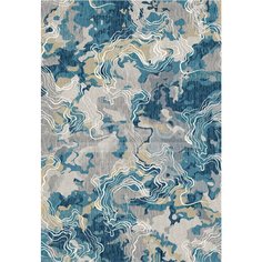 Ковер интерьерный 1.33х1.9 м, Silvano, Резинарт, прямоугольный, синий, 217212B