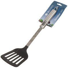 Лопатка кулинарная нейлон, с прорезями, серая, Daniks, Пасто, YW-KT71B-3
