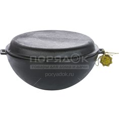 Казан вок чугун, 8 л, с крышкой-сковородой, Maysternya, Т405СР