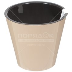 Горшок для цветов пластик, 1.6 л, 16х14.5 см, автополив, молочный, InGreen, Фиджи, 1553ШОК