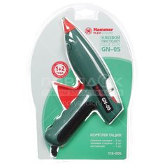 Клеевой пистолет Hammerflex GN-05, 0.02 кВт, 11 мм