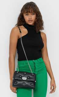 Stradivarius Стеганая Сумка С Заклепками Черный 103