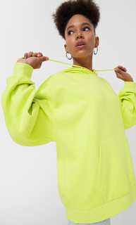 Stradivarius Худи Оверсайз Зеленый S