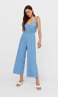 Stradivarius Комбинезон На Бретелях С Принтом «Конфетти» Небесно-Голубой L