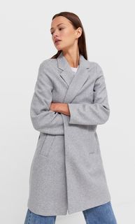 Stradivarius Пальто Из Трикотажной Ткани С Начёсом Пестро-Серый L