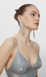 Stradivarius Бралетт Из Блестящей Ткани Пестро-Серый L