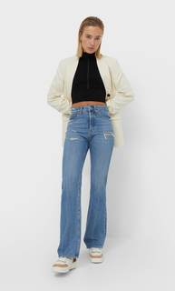 Stradivarius Джинсы Клеш В Винтажном Стиле Средний Деним 38