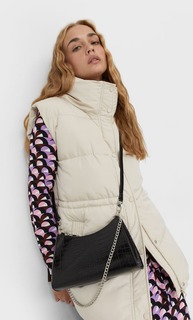 Stradivarius Сумка С Плечевым Ремнем И Эффектом Крокодиловой Кожи Черный 103