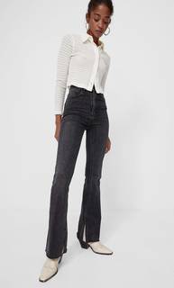 Stradivarius Расклешенные Джинсы С Разрезом На Нижней Кромке Штанин С Эффектом Потертости 32