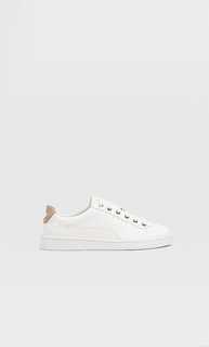 Stradivarius Белые Кеды С Бежевыми Деталями Белый 35