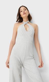 Stradivarius Комбинезон В Стиле Рустик Цвет Небеленого Полотна S