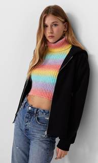 Stradivarius Худи Оверсайз На Молнии Черный Xs