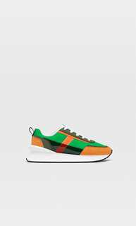 Stradivarius Кроссовки С Кантом Зеленый 40